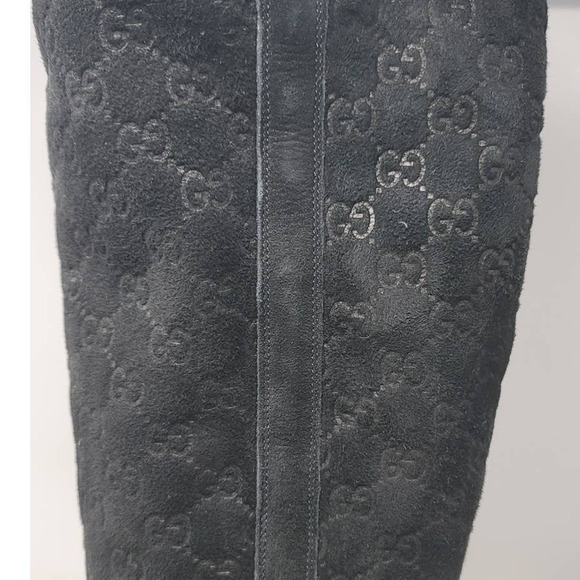 GUCCI AUTHENTIC BLACK SUEDE GUCCISSIMA KNEE-HIGH BOOTS SIZE 10 B - Picture 6 of 13